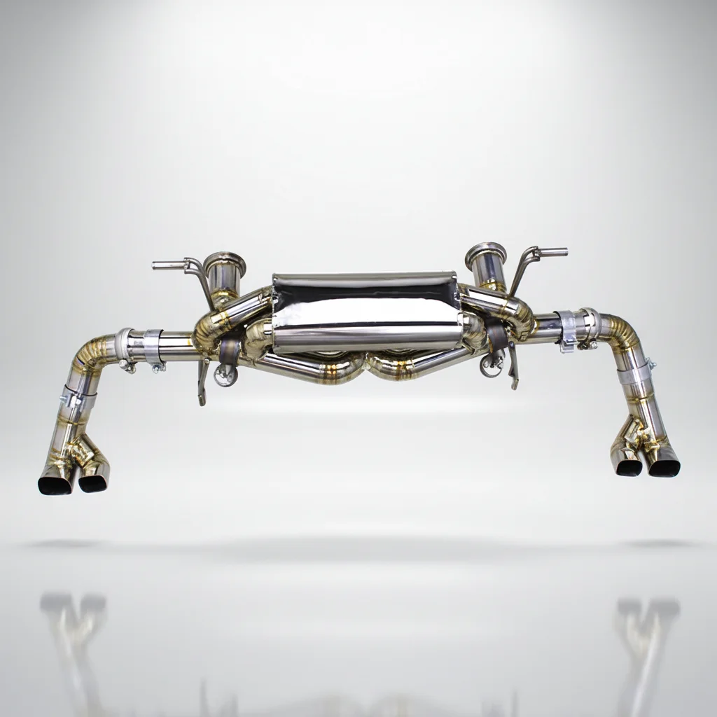 Custom Supersport Car Titanium Silver Pipes Muffler For Audi R8 V10 5.2 2017-2019 OEM Valved Exhaust Systems With Control
Custom Supersport Car Titanium Silver Pipes Muffler For Audi R8 V10 5.2 2017-2019 OEM Valved Exhaust Systems With Control