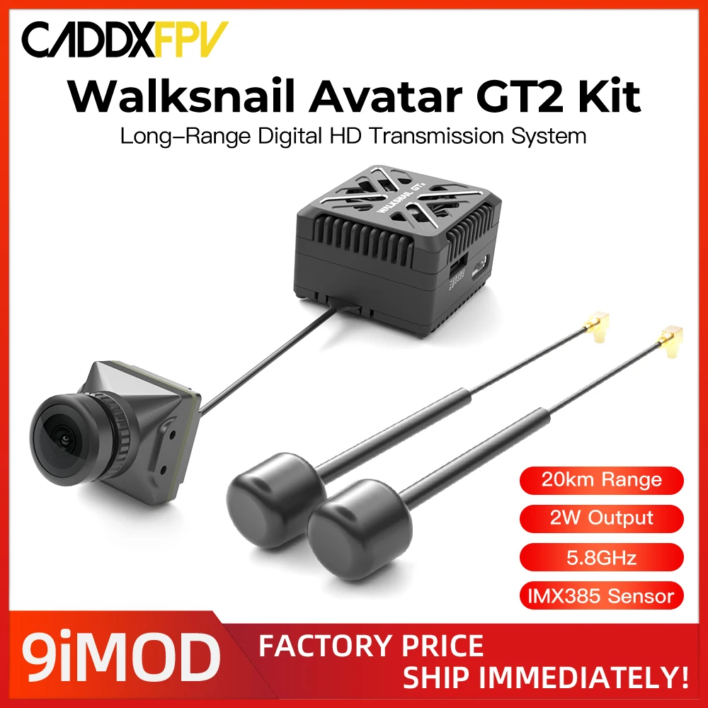 CADDXFPV Walksnail Avatar GT2 Video Transmitter 20km HD Digital VTX For RC Car Drone
CADDXFPV Walksnail Avatar GT2 Video Transmitter 20km HD Digital VTX For RC Car Drone