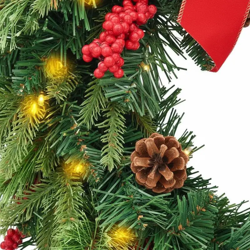Artificial Christmas Garland 24 Inches For Fireplace Front Door Window, 50 LED Lights Built-in Timer Pine Cones Red Berry Clu
Artificial Christmas Garland 24 Inches For Fireplace Front Door Window, 50 LED Lights Built-in Timer Pine Cones Red Berry Clu