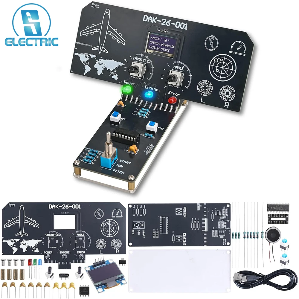 DIY Flight Simulator Console Soldering Kit with LCD Display Sound Effect LED Indicators STEM Electronics Learning Kit for School
DIY Flight Simulator Console Soldering Kit with LCD Display Sound Effect LED Indicators STEM Electronics Learning Kit for School