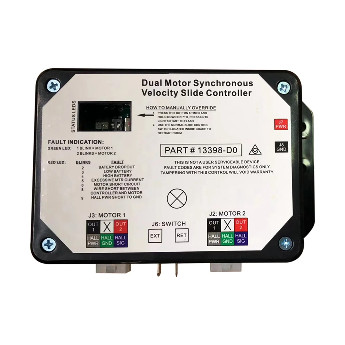 13398-DO Dual Synchronous Velocity Slide Controller for Controller V-Sync II Lippert In-Wall Slide-Out on RV 211852
13398-DO Dual Synchronous Velocity Slide Controller for Controller V-Sync II Lippert In-Wall Slide-Out on RV 211852