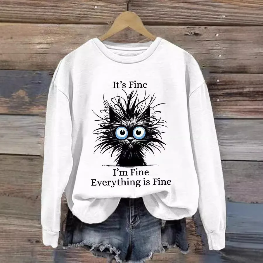 2025 European and American new women's hoodie It's Fine 3D printed round neck hoodie for cats, fashionable and versatile women's
2025 European and American new women's hoodie It's Fine 3D printed round neck hoodie for cats, fashionable and versatile women's