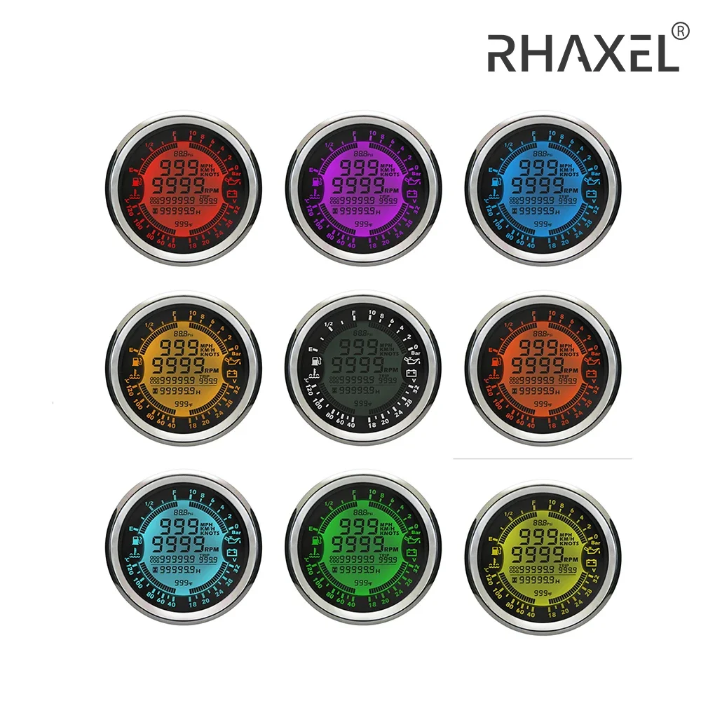 RHAXEL 85mm 6 in 1 Multi-functional Gauge GPS Speedometer Tachometer Hour Water Temp Fuel Level 5/10Bar Oil Pressure Voltmeter
RHAXEL 85mm 6 in 1 Multi-functional Gauge GPS Speedometer Tachometer Hour Water Temp Fuel Level 5/10Bar Oil Pressure Voltmeter