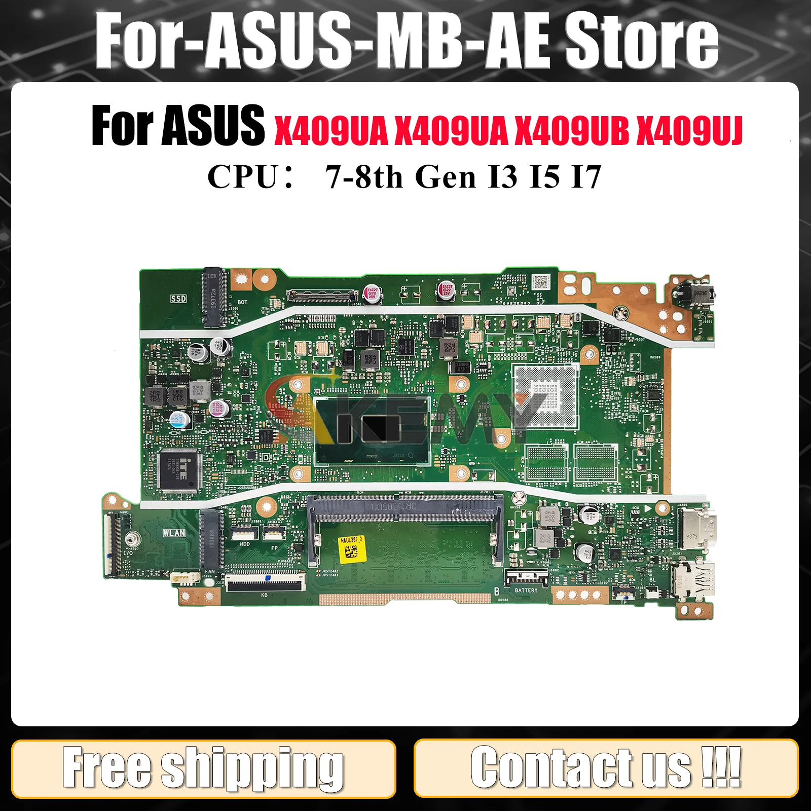 X409UA Laptop Motherboard For ASUS VivoBook A409U X409UJ X409UA F409U A509U F509U X409U X409UB Mainboard I3 I5 I7 CPU tests OK
X409UA Laptop Motherboard For ASUS VivoBook A409U X409UJ X409UA F409U A509U F509U X409U X409UB Mainboard I3 I5 I7 CPU tests OK