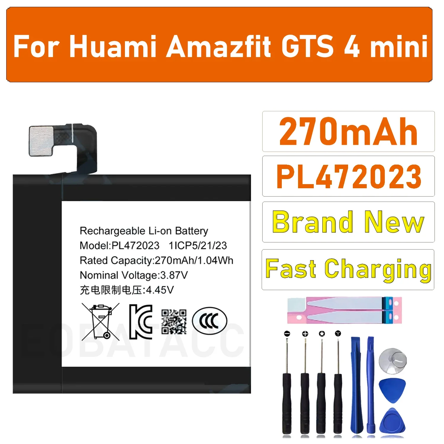 Литий-ионный аккумулятор PL472023 для умных часов Huami Amazfit GTS 4 mini GTS 4 mini 4mini, аккумуляторы
Литий-ионный аккумулятор PL472023 для умных часов Huami Amazfit GTS 4 mini GTS 4 mini 4mini, аккумуляторы