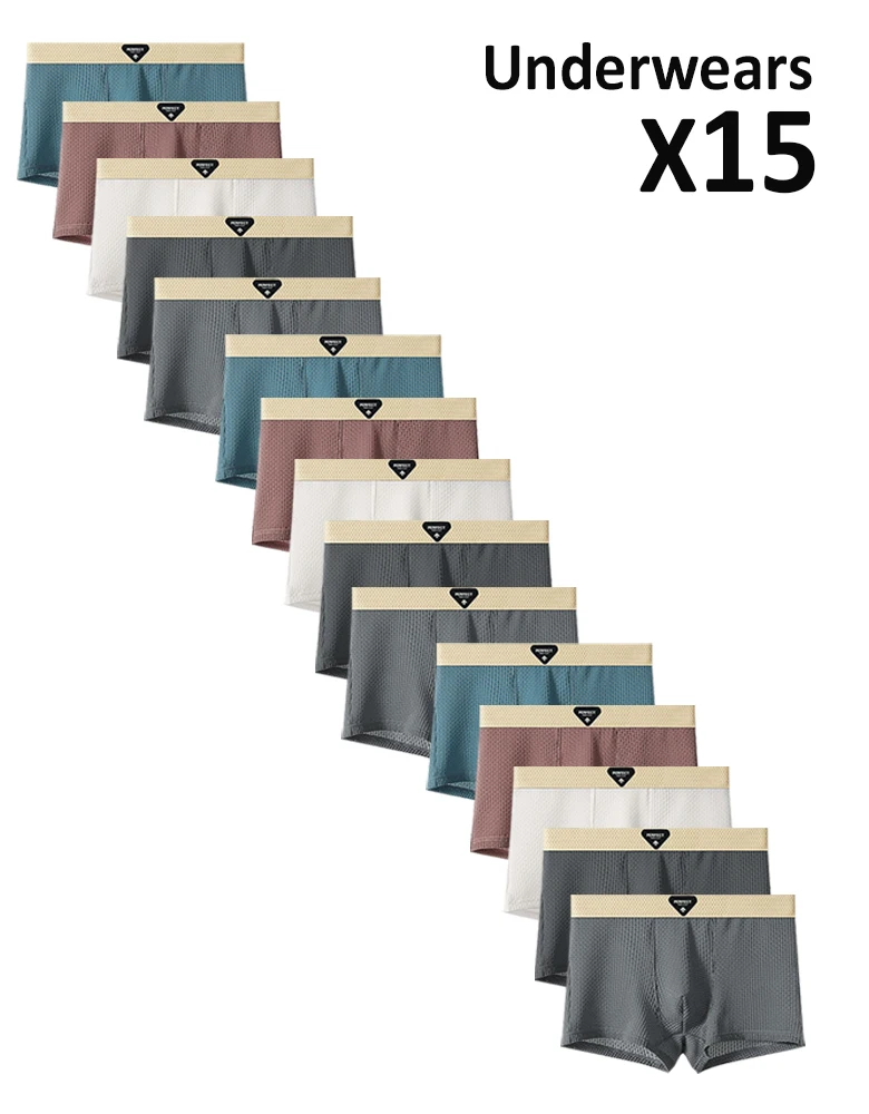 15 шт. мужские шорты-боксеры из ледяного шелка, нижнее белье больших размеров, дышащие сексуальные тонкие трусики, нижнее белье с кондиционером, оптовая продажа
15 шт. мужские шорты-боксеры из ледяного шелка, нижнее белье больших размеров, дышащие сексуальные тонкие трусики, нижнее белье с кондиционером, оптовая продажа