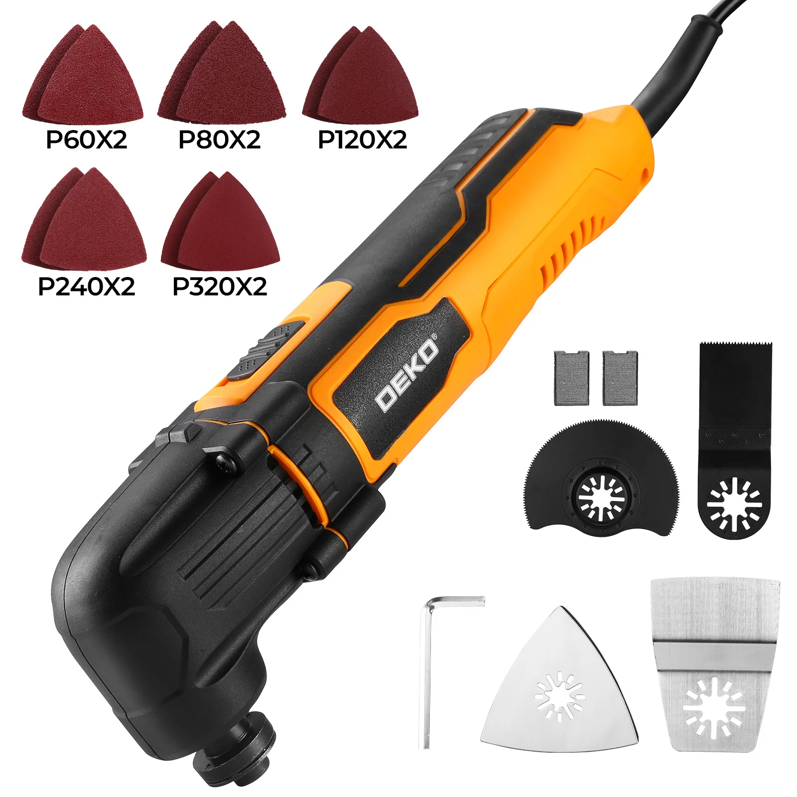 DEKO 2.5Amp Powerful Oscillating Tool | 6-Speed Multi Tool Kit | 22000 RPM | for Cutting Sanding Scraping Wood Metal DIY
DEKO 2.5Amp Powerful Oscillating Tool | 6-Speed Multi Tool Kit | 22000 RPM | for Cutting Sanding Scraping Wood Metal DIY