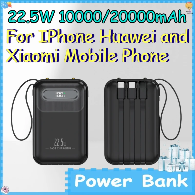 22.5W 10000/20000mAh Power Bank for IPhone Huawei and Xiaomi Mobile Phone Portable Digital Display Mobile PowerBank
22.5W 10000/20000mAh Power Bank for IPhone Huawei and Xiaomi Mobile Phone Portable Digital Display Mobile PowerBank