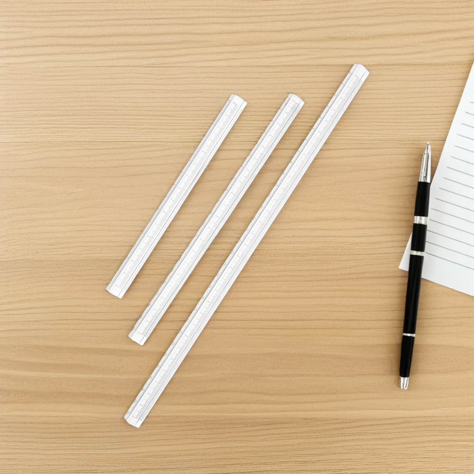 3Pcs Transparent Ruler Set Precise Measuring Straight Rulers for Professional Drawing Architecture Tools