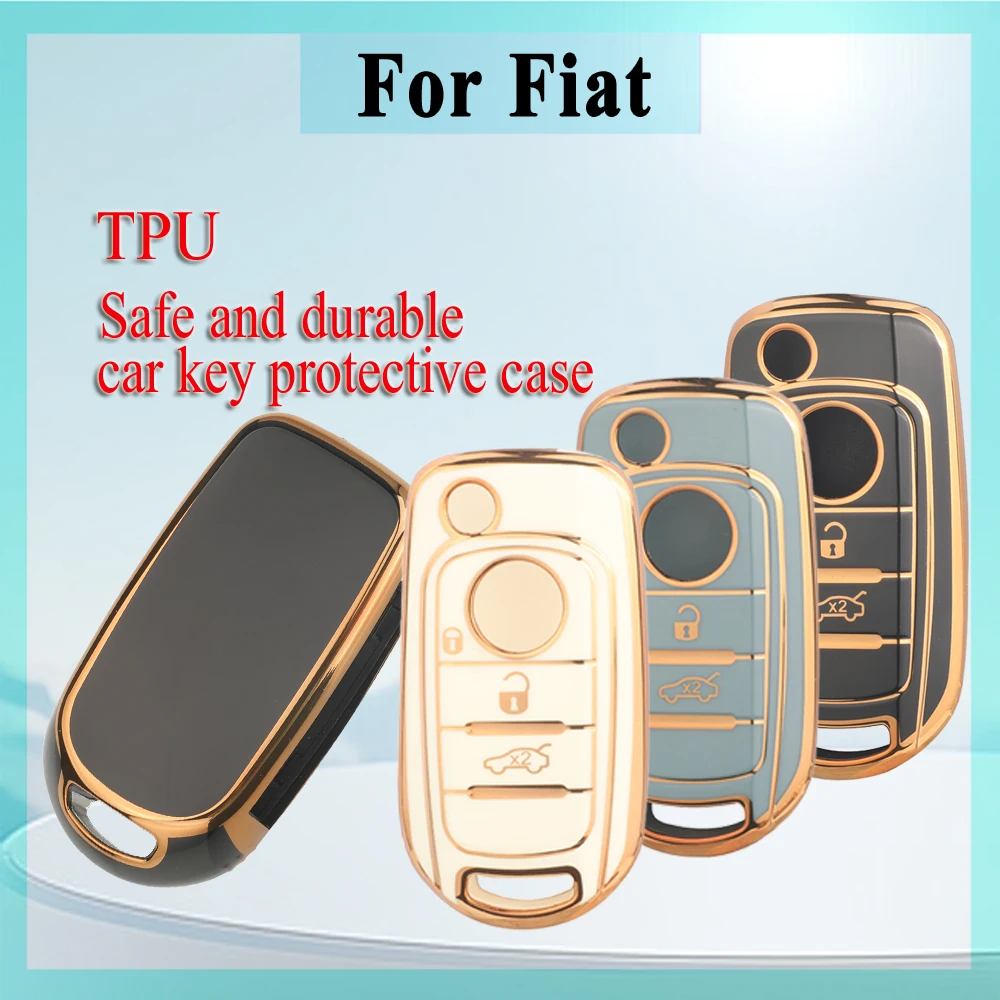 Jingyuqin ТПУ автомобильный пульт дистанционного ключа защитный чехол для ключа Fiat B-3 глянцевая поверхность, золотой обод, черный, белый, серый, безопасный и прочный 
Jingyuqin ТПУ автомобильный пульт дистанционного ключа защитный чехол для ключа Fiat B-3 глянцевая поверхность, золотой обод, черный, белый, серый, безопасный и прочный