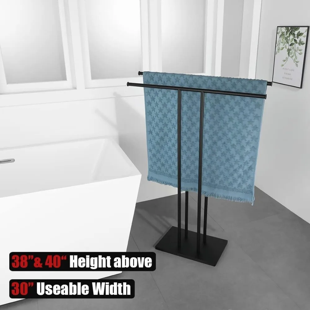 Bath Towel Holder Stand Black, 30 Inch Free Standing Double Towel Rack Shelf for Bathroom Floor, Matte Black
Bath Towel Holder Stand Black, 30 Inch Free Standing Double Towel Rack Shelf for Bathroom Floor, Matte Black