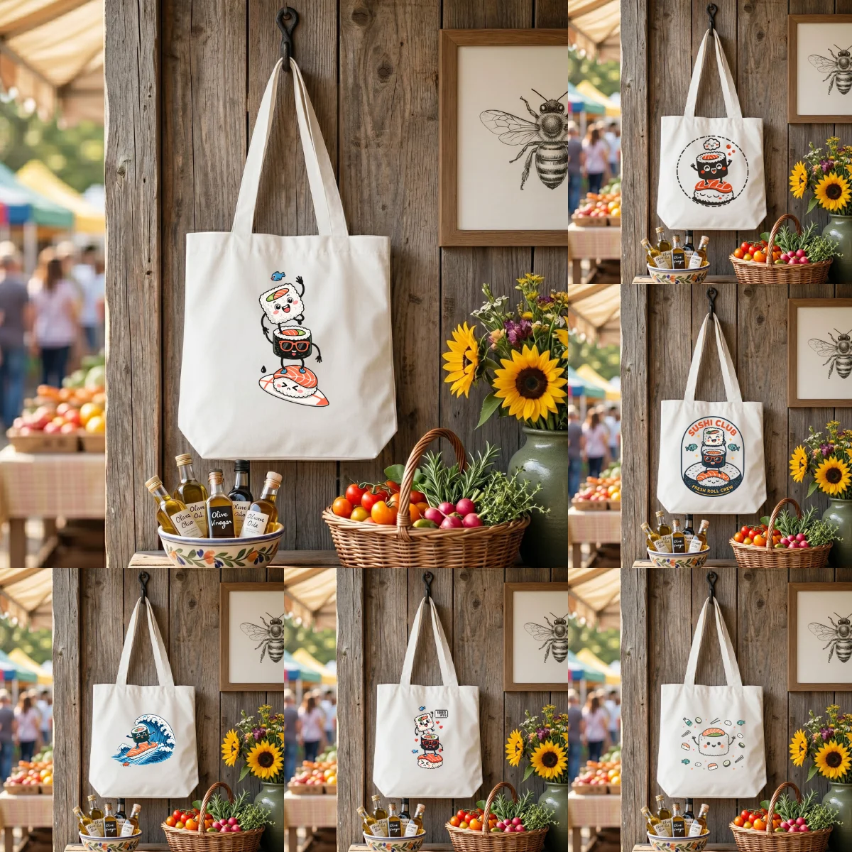 1 Pack 35×38.5cm Large Capacity Canvas Tote Bag, Cute Sushi Cartoon Print Shoulder Bag, Lightweight Reusable Casual Handbag
1 Pack 35×38.5cm Large Capacity Canvas Tote Bag, Cute Sushi Cartoon Print Shoulder Bag, Lightweight Reusable Casual Handbag
