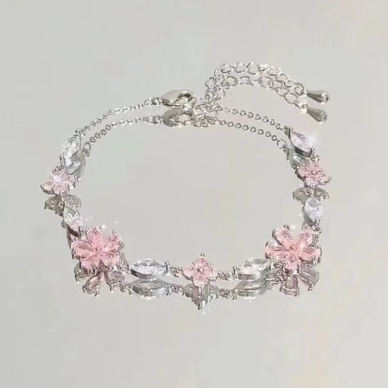2025 New Women Bracelet Shiny Pink Zircon Butterfly Cherry Blossom Hand Chain for Girls Friendship Gift Y2k Accessories 
2025 New Women Bracelet Shiny Pink Zircon Butterfly Cherry Blossom Hand Chain for Girls Friendship Gift Y2k Accessories