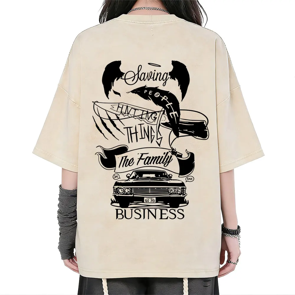 Washed Vintage TV Series Supernatural Graphic T-shirt Men Women Hip Hop Casual Oversized T Shirts Men's Gothic Rock Streetwear
Washed Vintage TV Series Supernatural Graphic T-shirt Men Women Hip Hop Casual Oversized T Shirts Men's Gothic Rock Streetwear