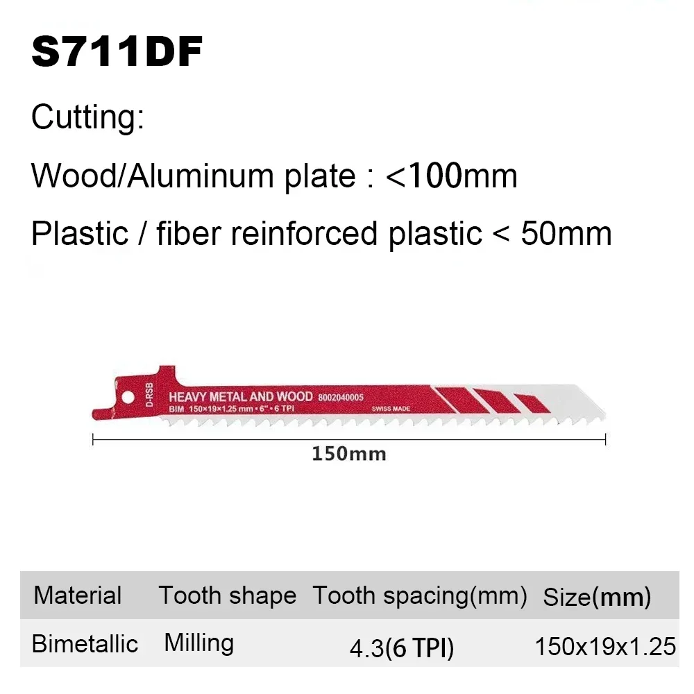 Devon S922BF S711DF 6Inch S1122BF 9Inch S1411DF 12Inch Reciprocating Saw Blade Endurance for Thick Metal Cast Iron Alloy Wood
Devon S922BF S711DF 6Inch S1122BF 9Inch S1411DF 12Inch Reciprocating Saw Blade Endurance for Thick Metal Cast Iron Alloy Wood