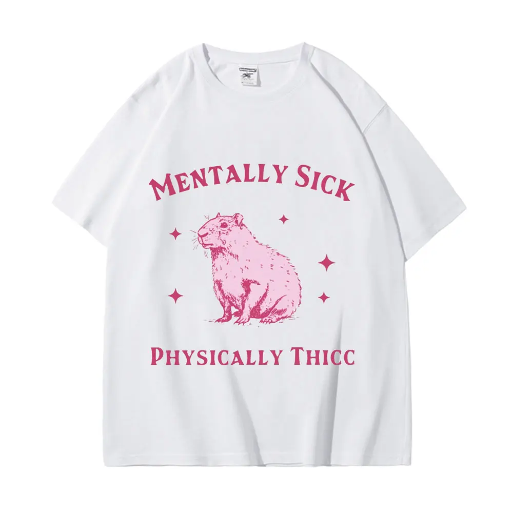 Mentally Sick Physically Thicc Funny Capybara Graphic T Shirt Fashion Y2k Style T-shirts Men Women Casual Comfort Cotton T-shirt
Mentally Sick Physically Thicc Funny Capybara Graphic T Shirt Fashion Y2k Style T-shirts Men Women Casual Comfort Cotton T-shirt