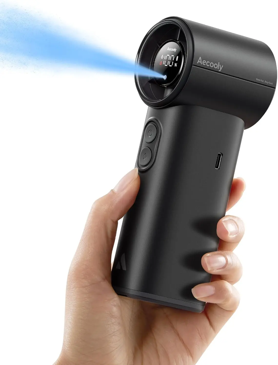 Portable Handheld Cooling Fan 14F Drop in 10s Mist Turbo Wind 20H Battery Display Rechargeable
Portable Handheld Cooling Fan 14F Drop in 10s Mist Turbo Wind 20H Battery Display Rechargeable