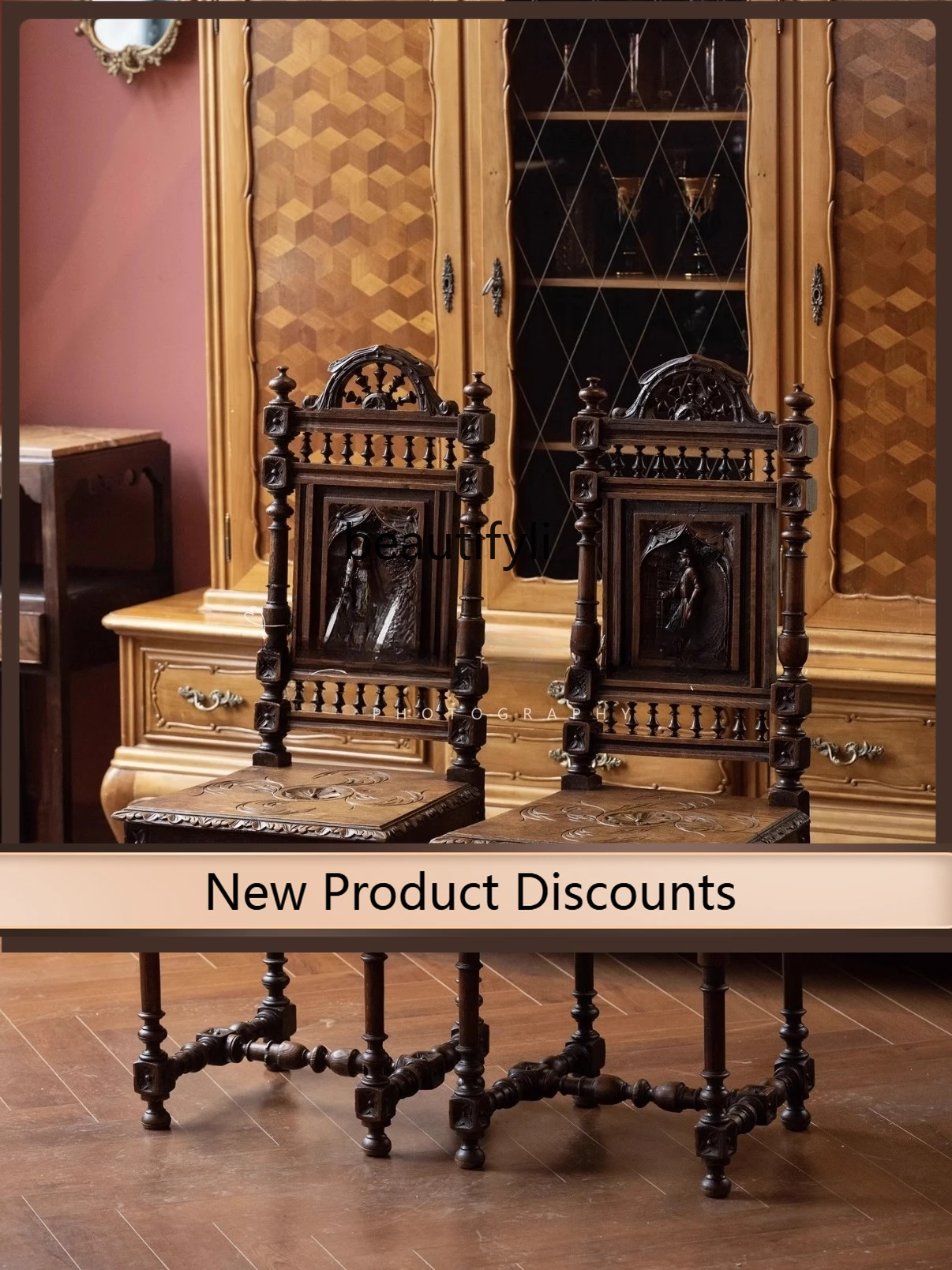 Antique Couple Carved Chair French Retro Dining Chair High-end Furniture
Antique Couple Carved Chair French Retro Dining Chair High-end Furniture