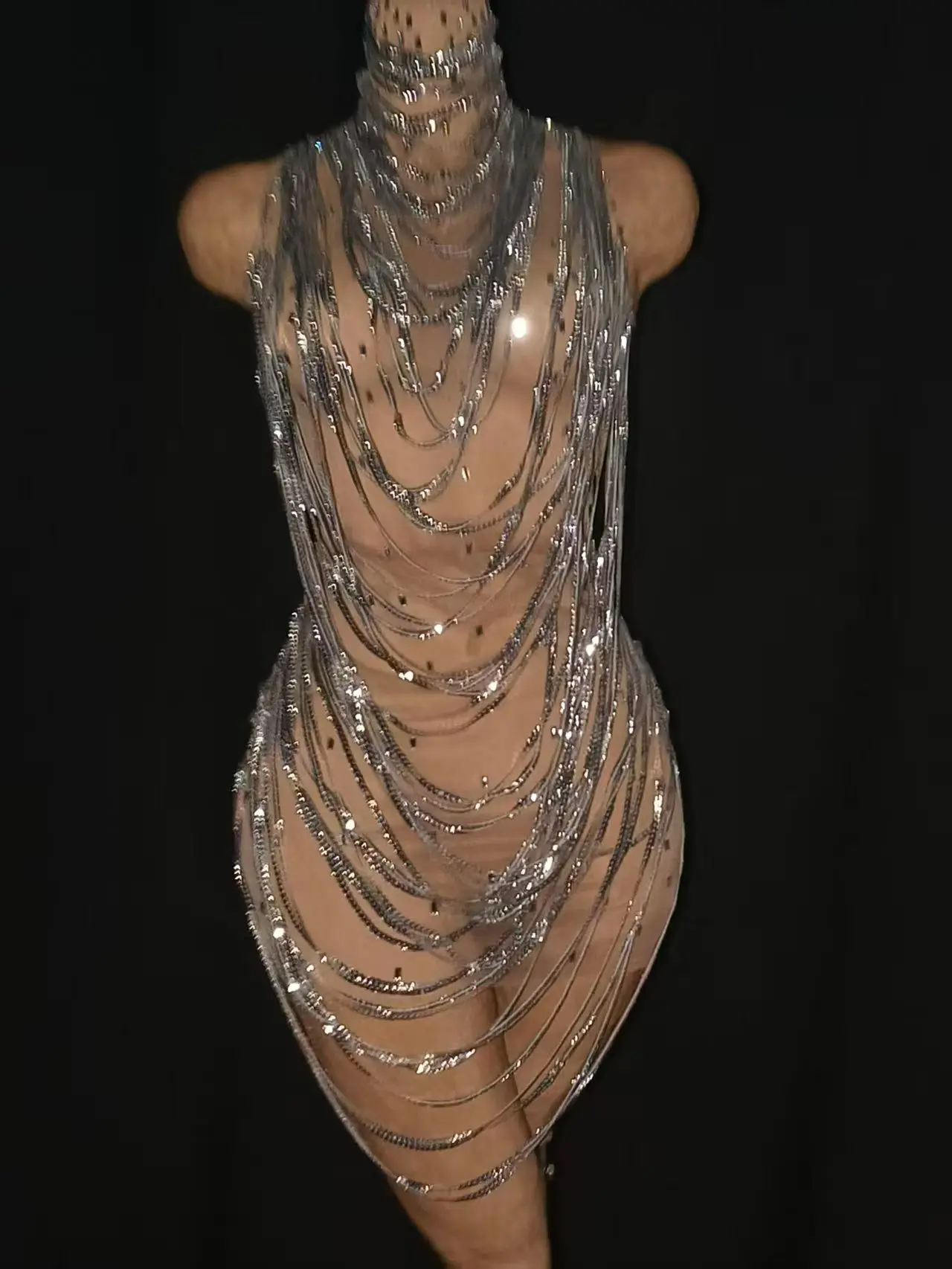 Sleeveless Drill Chain Mesh Backless Design Style Dress Exotic Vegas Showgirl Drag Costumes Sparkly Birthday Outfits
Sleeveless Drill Chain Mesh Backless Design Style Dress Exotic Vegas Showgirl Drag Costumes Sparkly Birthday Outfits