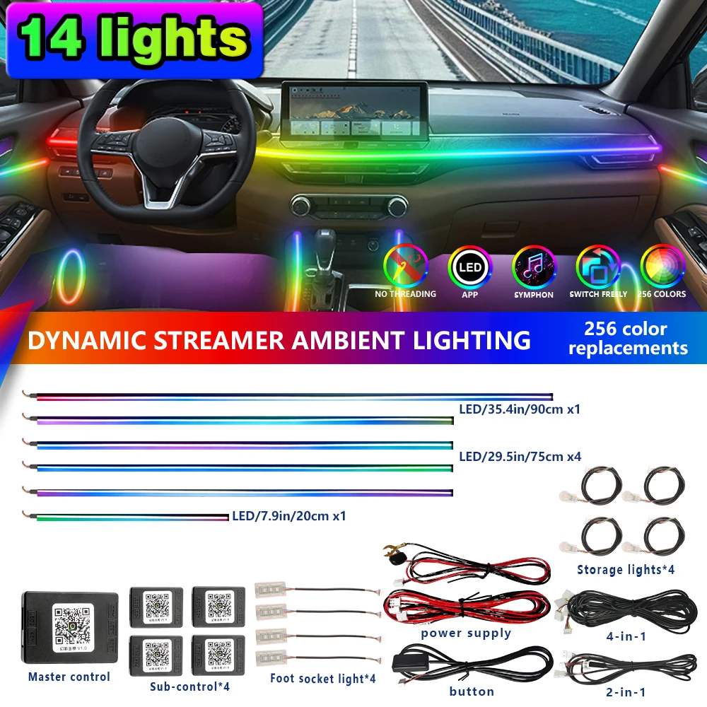 APP Control 64 Color RGB Symphony Car Interior Acrylic Guide LED Strip Lamp Decor Atmosphere
APP Control 64 Color RGB Symphony Car Interior Acrylic Guide LED Strip Lamp Decor Atmosphere