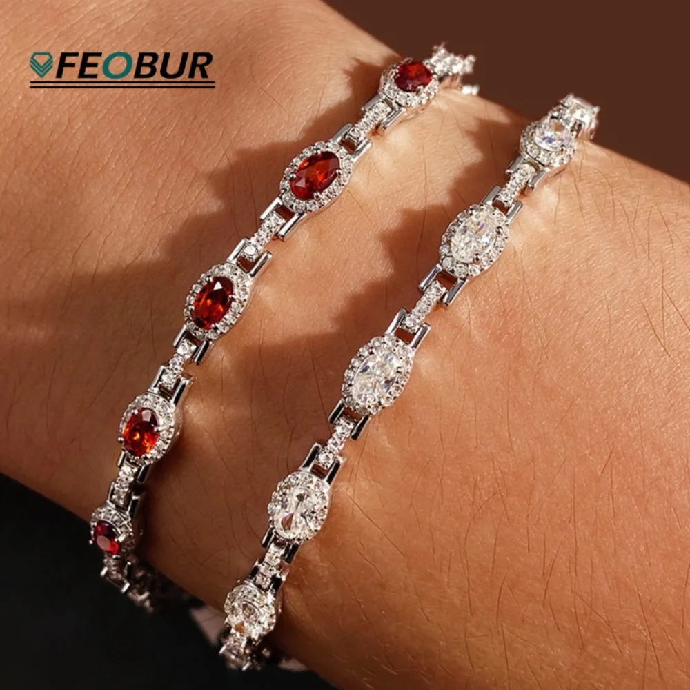 FEOBUR 3*5MM Oval Cut Moissanite Halo Tennis Bracelet for Women Luxury Jewelry 925 Sterling Silver Lab Diamond Bangles Jewelry
FEOBUR 3*5MM Oval Cut Moissanite Halo Tennis Bracelet for Women Luxury Jewelry 925 Sterling Silver Lab Diamond Bangles Jewelry