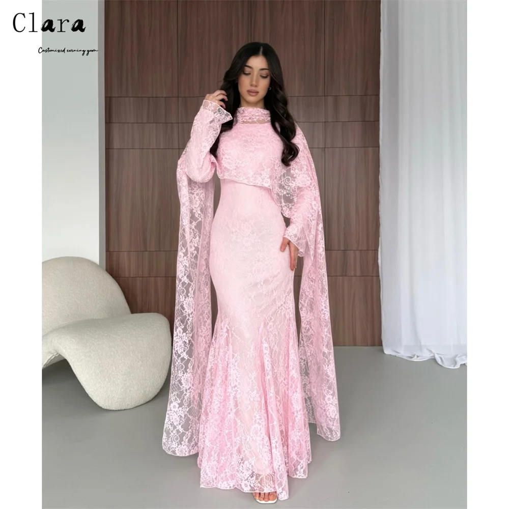 Clara Custom Pink Lace Fishtail Long Sleeves Elegant Evening Dresses for Woman Luxury Women's Elegant Party Dress Luxurious Prom
Clara Custom Pink Lace Fishtail Long Sleeves Elegant Evening Dresses for Woman Luxury Women's Elegant Party Dress Luxurious Prom