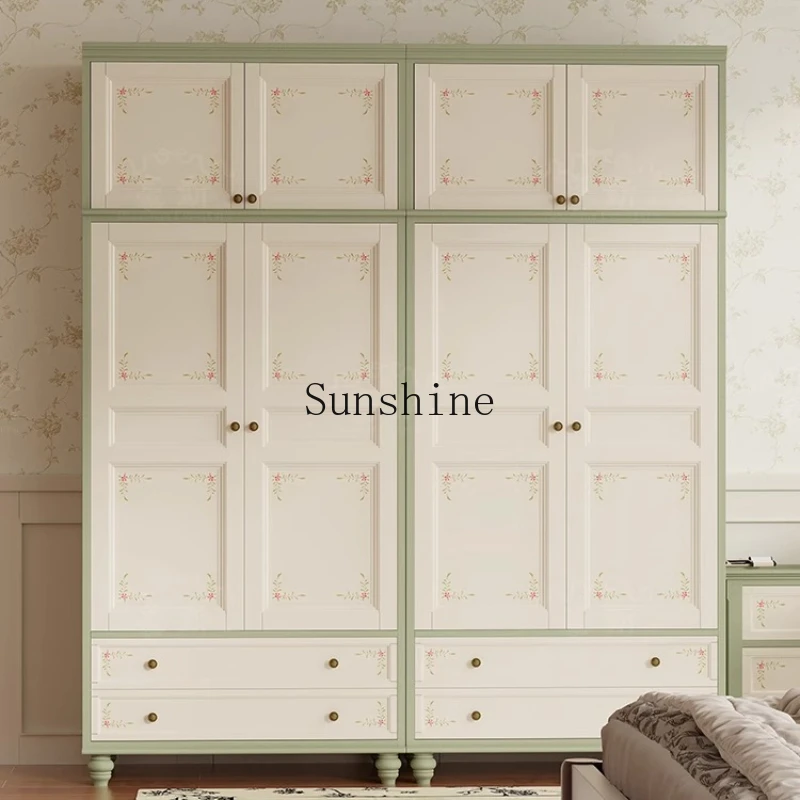 Vintage idyllic combination bedroom cloakroom hand-painted double door storage high cabinet
Vintage idyllic combination bedroom cloakroom hand-painted double door storage high cabinet
