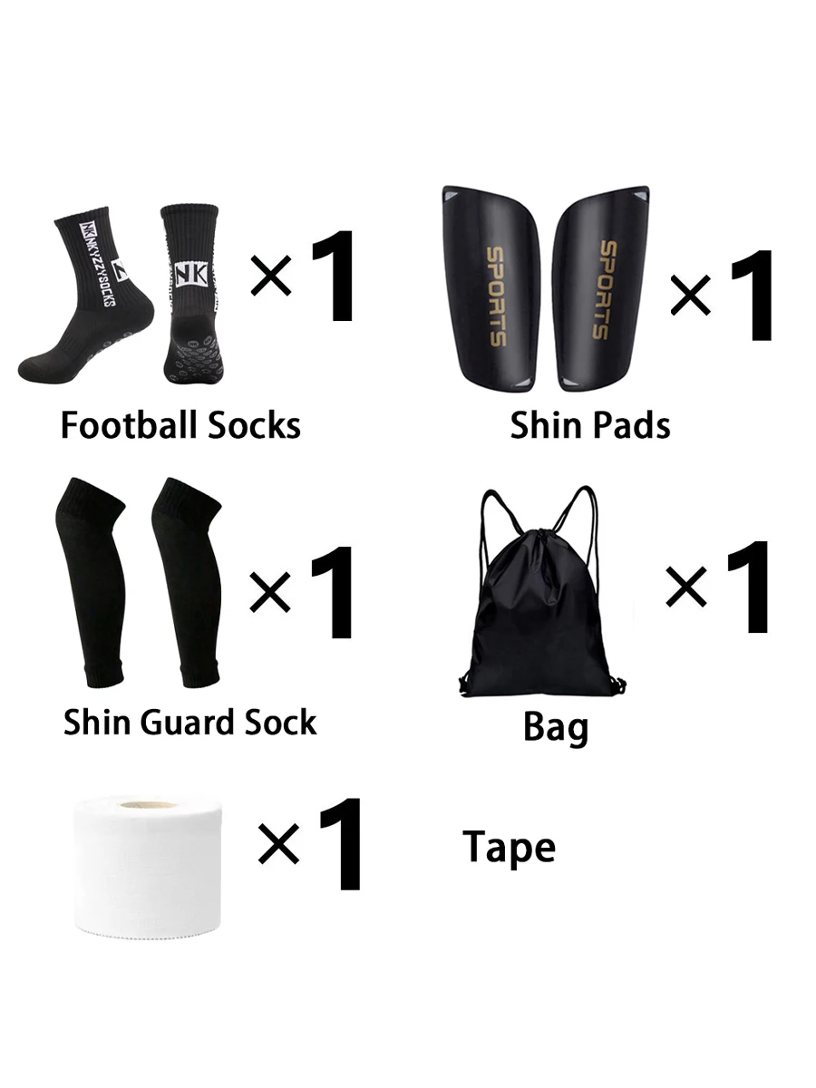 1 комплект спортивных носков для мужчин и женщин, нескользящие футбольные носки, эластичные носки с лентой, носки-гетры, мешок для мяча на шнурке, защита ног от ударов
1 комплект спортивных носков для мужчин и женщин, нескользящие футбольные носки, эластичные носки с лентой, носки-гетры, мешок для мяча на шнурке, защита ног от ударов