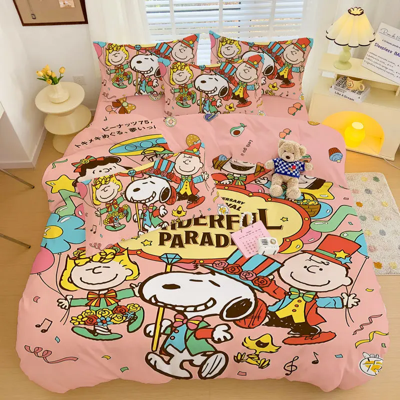 Snoopy bedding four-piece set children's cartoon cute cotton sheets and quilt cover kawaii student dormitory supplies gift
Snoopy bedding four-piece set children's cartoon cute cotton sheets and quilt cover kawaii student dormitory supplies gift
