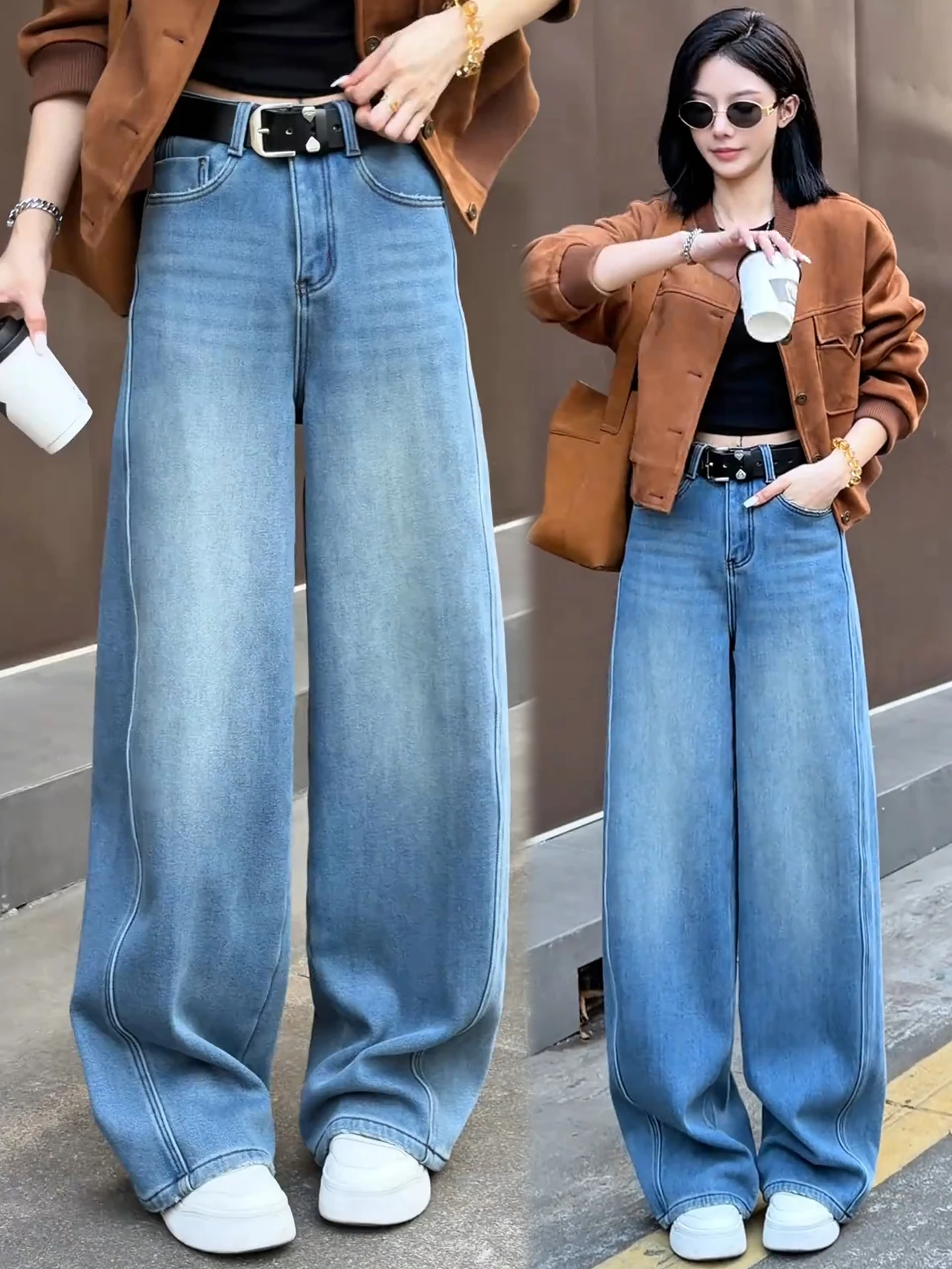 High Waist Flared Jeans Women's Spring Autumn Winter New Style Knife Fleece Lined Straight Leg Slimming Wide Leg Pants
High Waist Flared Jeans Women's Spring Autumn Winter New Style Knife Fleece Lined Straight Leg Slimming Wide Leg Pants