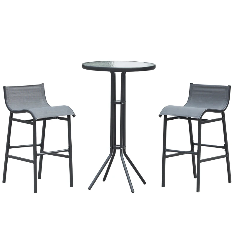 Outsunny 3 Piece Bar Height Outdoor Bistro Set for 2, Round Patio Pub Table 2 Bar Chairs with Comfortable Design & Strong Bui
Outsunny 3 Piece Bar Height Outdoor Bistro Set for 2, Round Patio Pub Table 2 Bar Chairs with Comfortable Design & Strong Bui