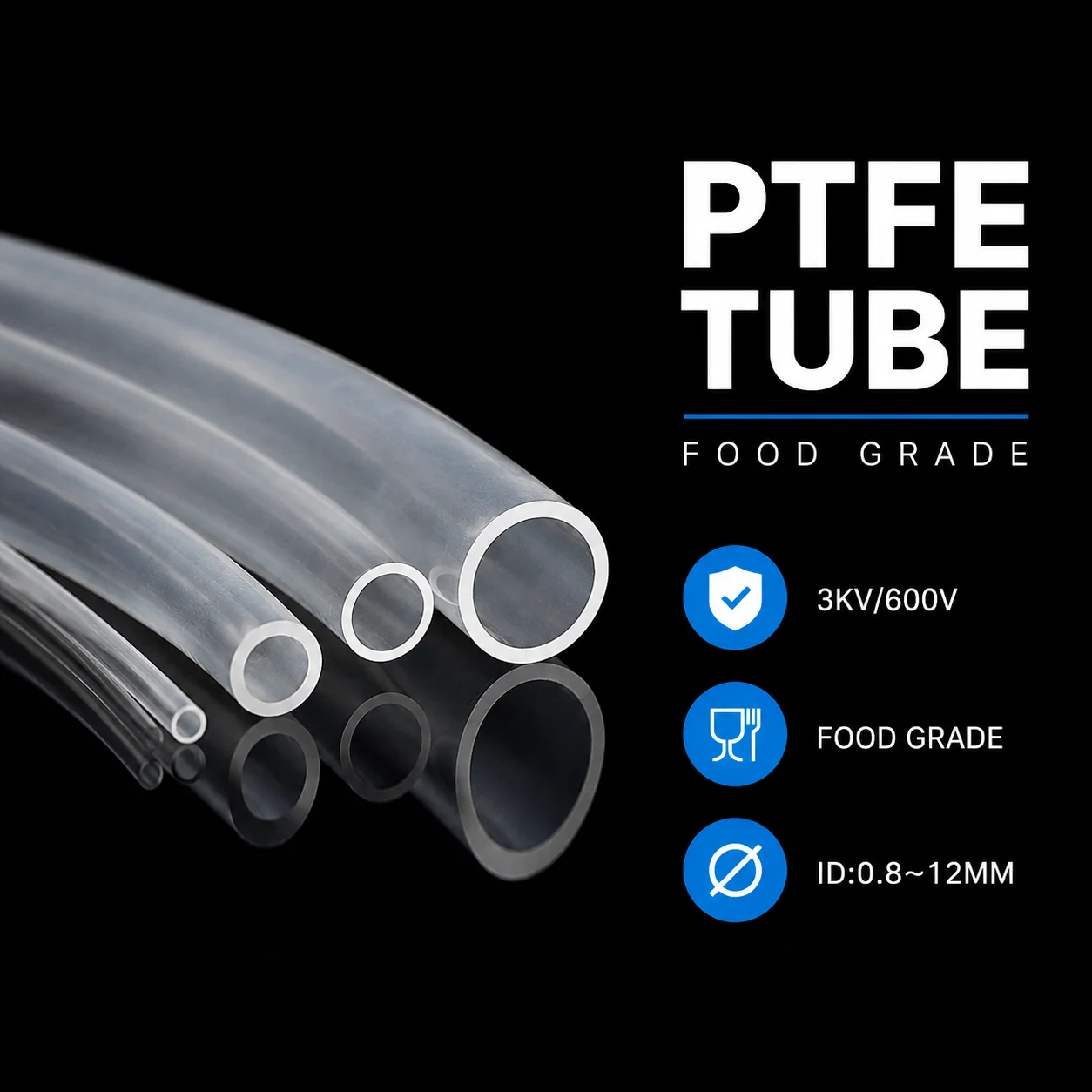 10/5/2/1M food grade transparent PTFE capillary ID0.8-12mm flexible and bendable precision conduit for trace liquids
10/5/2/1M food grade transparent PTFE capillary ID0.8-12mm flexible and bendable precision conduit for trace liquids