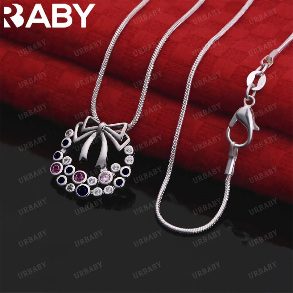 URBABY 40-75CM 925 Sterling Silver Chain Colorful Zircon Pendant Necklace For Women Wedding Party Fashion Charms Jewelry
URBABY 40-75CM 925 Sterling Silver Chain Colorful Zircon Pendant Necklace For Women Wedding Party Fashion Charms Jewelry