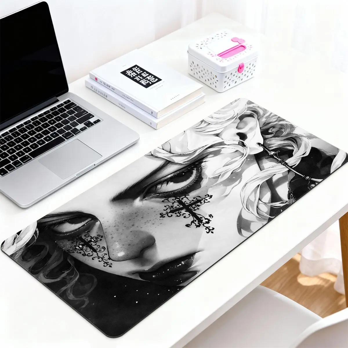 Black White Gothic Cross Girl Gaming Mouse Pad-Anti-Slip Rubber Base, Smooth Surface,Art Decor Keyboard Mouse Mat for GameOffice
Black White Gothic Cross Girl Gaming Mouse Pad-Anti-Slip Rubber Base, Smooth Surface,Art Decor Keyboard Mouse Mat for GameOffice