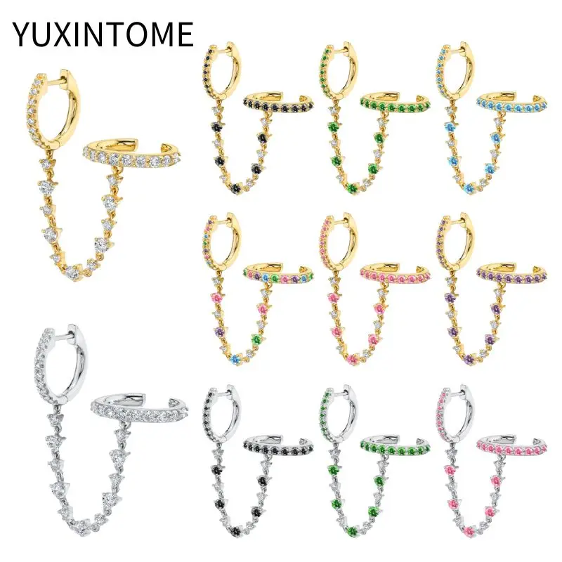 1PC 925 Sterling Silver Needle Double Circle Chain Tassel Earrings for Women Colorful Crystal Ear Clip Earrings Luxury Jewelry
1PC 925 Sterling Silver Needle Double Circle Chain Tassel Earrings for Women Colorful Crystal Ear Clip Earrings Luxury Jewelry