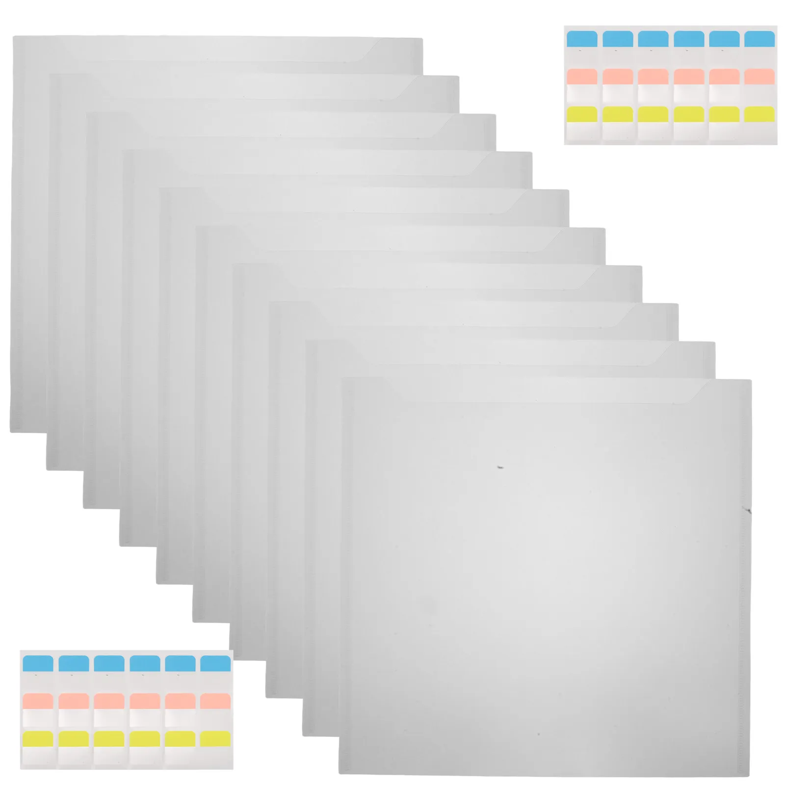 10Sets Plastic Document Folder Organizer with Colored Tabs File Folder Pockets Poly Binder Sleeve for School Certificates Test
10Sets Plastic Document Folder Organizer with Colored Tabs File Folder Pockets Poly Binder Sleeve for School Certificates Test