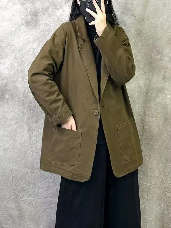 SuperAen 2025 Spring New Retro Style Blazer Women's Loose Oversize Casual High-end Blazer
SuperAen 2025 Spring New Retro Style Blazer Women's Loose Oversize Casual High-end Blazer