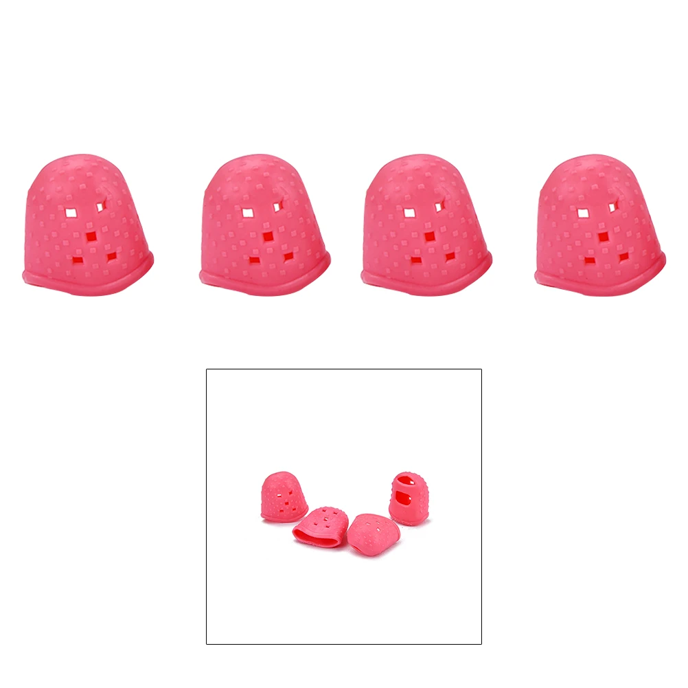 4 Pcs Silicone Finger Cot Guitar Covers Fingertip Protectors Caps Thumb Guards Pink
4 Pcs Silicone Finger Cot Guitar Covers Fingertip Protectors Caps Thumb Guards Pink