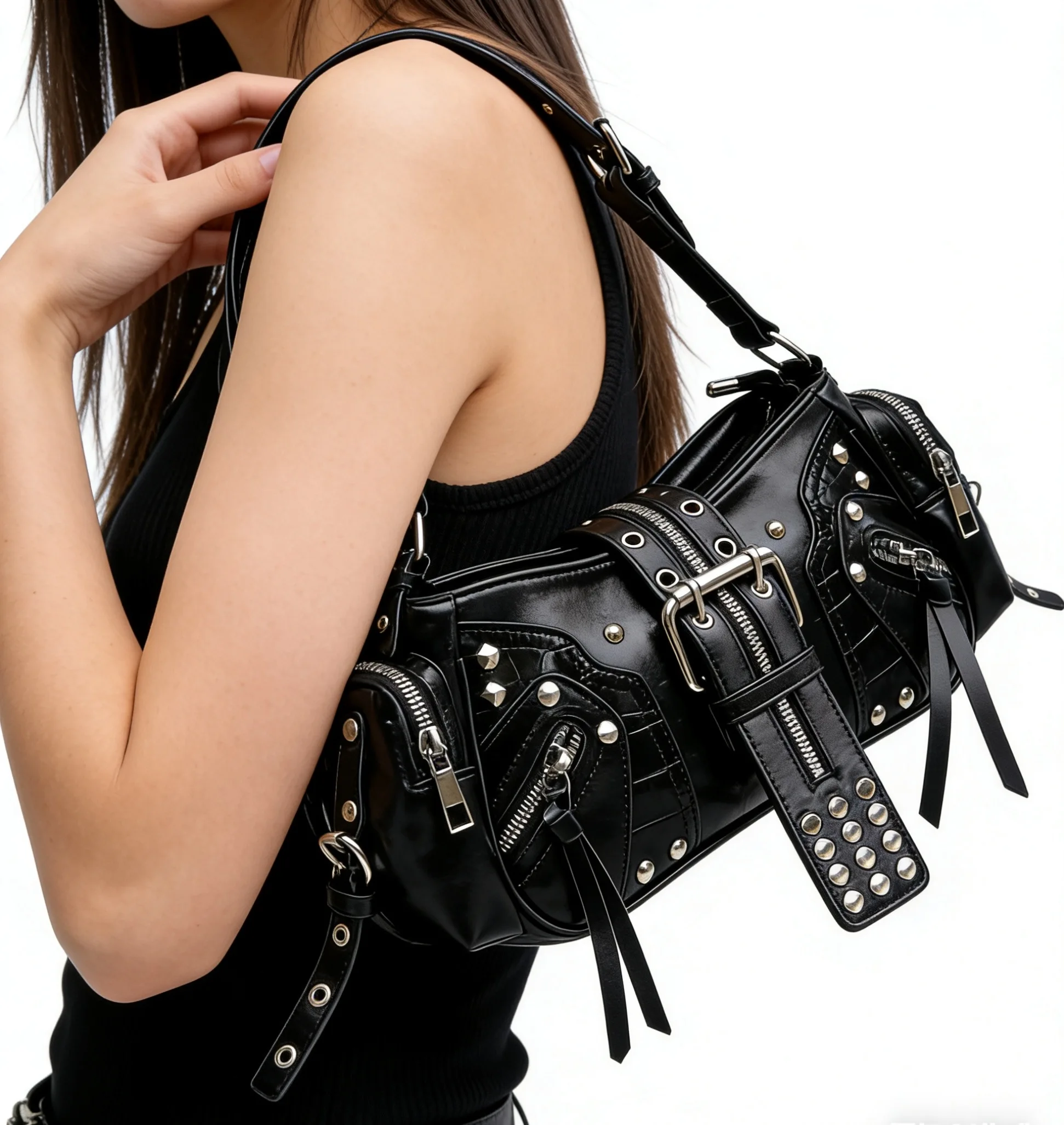 2026 new rivet motorcycle bag Y2K sweet and cool underarm bag spicy girl style pure color single shoulder cross-body bag
2026 new rivet motorcycle bag Y2K sweet and cool underarm bag spicy girl style pure color single shoulder cross-body bag