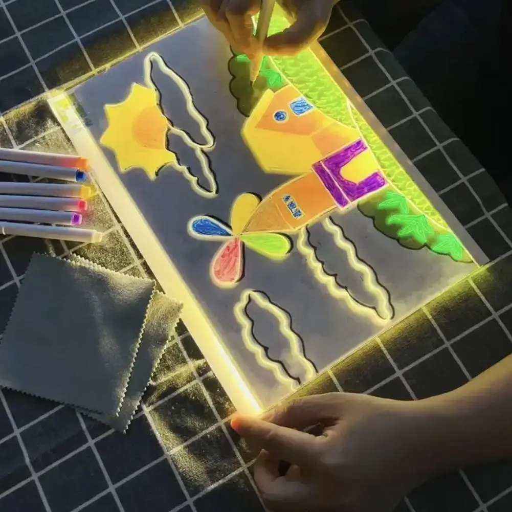 Luminous Acrylic Clear Drawing Board,Led Message Note Board,Kids DIY Educational Toys Gift,With Stand,With 7 Color Markers Pens
Luminous Acrylic Clear Drawing Board,Led Message Note Board,Kids DIY Educational Toys Gift,With Stand,With 7 Color Markers Pens