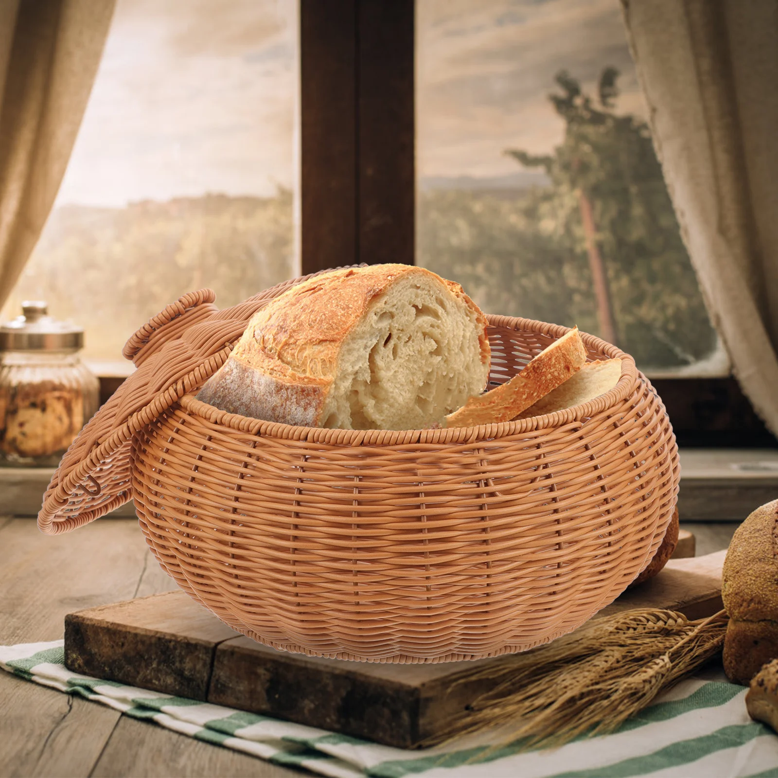 Woven Basket Storage Lid Bread Fruit Egg Household Kitchen Bread Basket Organizer Storage Baskets for Organizing
Woven Basket Storage Lid Bread Fruit Egg Household Kitchen Bread Basket Organizer Storage Baskets for Organizing