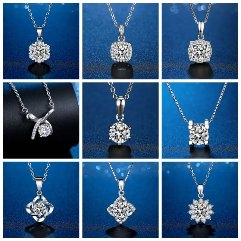 100%925 sterling silver 1-carat moissanite round and square bag sunflower six-prong snowflake pendant, women's collarbone chain
100%925 sterling silver 1-carat moissanite round and square bag sunflower six-prong snowflake pendant, women's collarbone chain