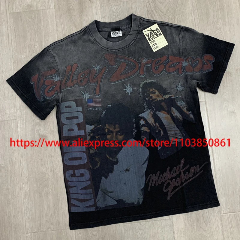 VALLEY T-shirt Rapper Printed Short Sleeves Summer High Quality Retro Do Old Loose Round-neck Tops Forever Sport VALE T-shirts 
VALLEY T-shirt Rapper Printed Short Sleeves Summer High Quality Retro Do Old Loose Round-neck Tops Forever Sport VALE T-shirts