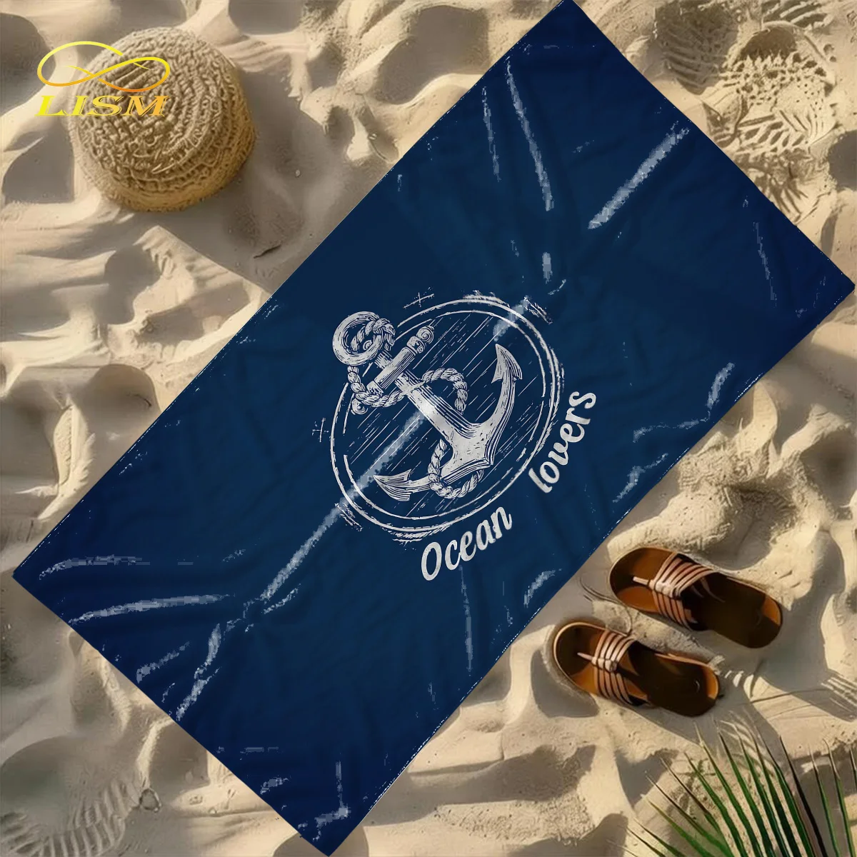LISM Ocean Lovers Anchor Print Beach Towel, Dark Blue Quick - Dry Towel for Beach & Swimming Vacation
LISM Ocean Lovers Anchor Print Beach Towel, Dark Blue Quick - Dry Towel for Beach & Swimming Vacation