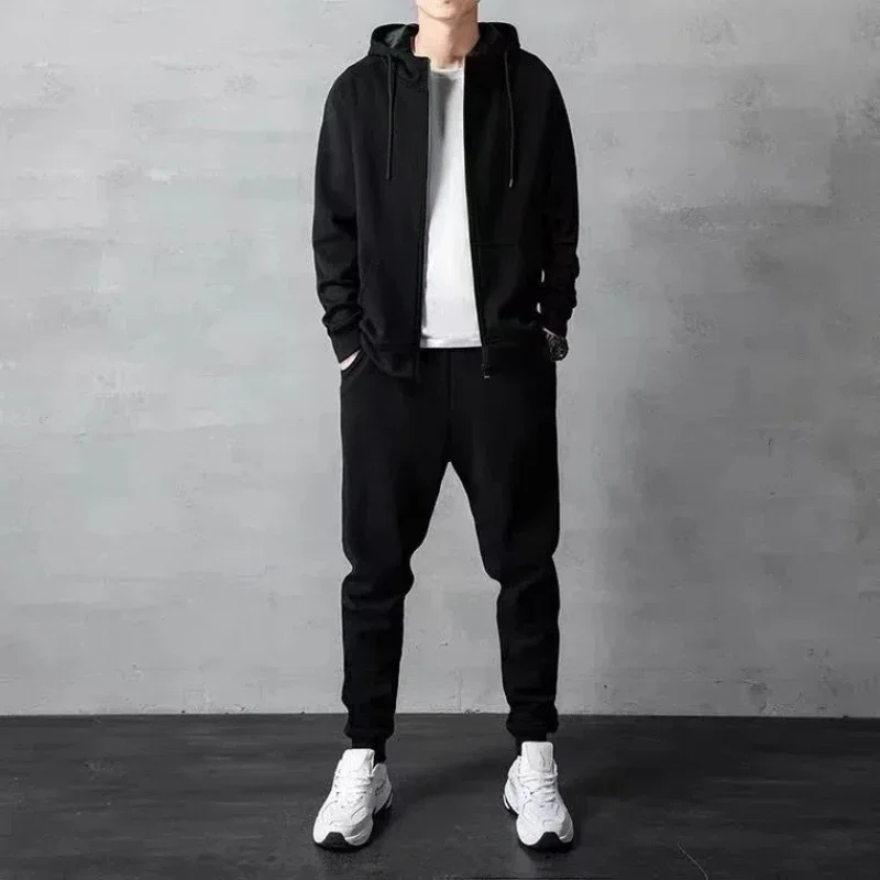 Two Piece Spring Autumn Thin Minimalist Sports Men Set Loose Cardigans Zipper Hooded Hoodie Elastic Waist Casual Sweatpants Suit
Two Piece Spring Autumn Thin Minimalist Sports Men Set Loose Cardigans Zipper Hooded Hoodie Elastic Waist Casual Sweatpants Suit