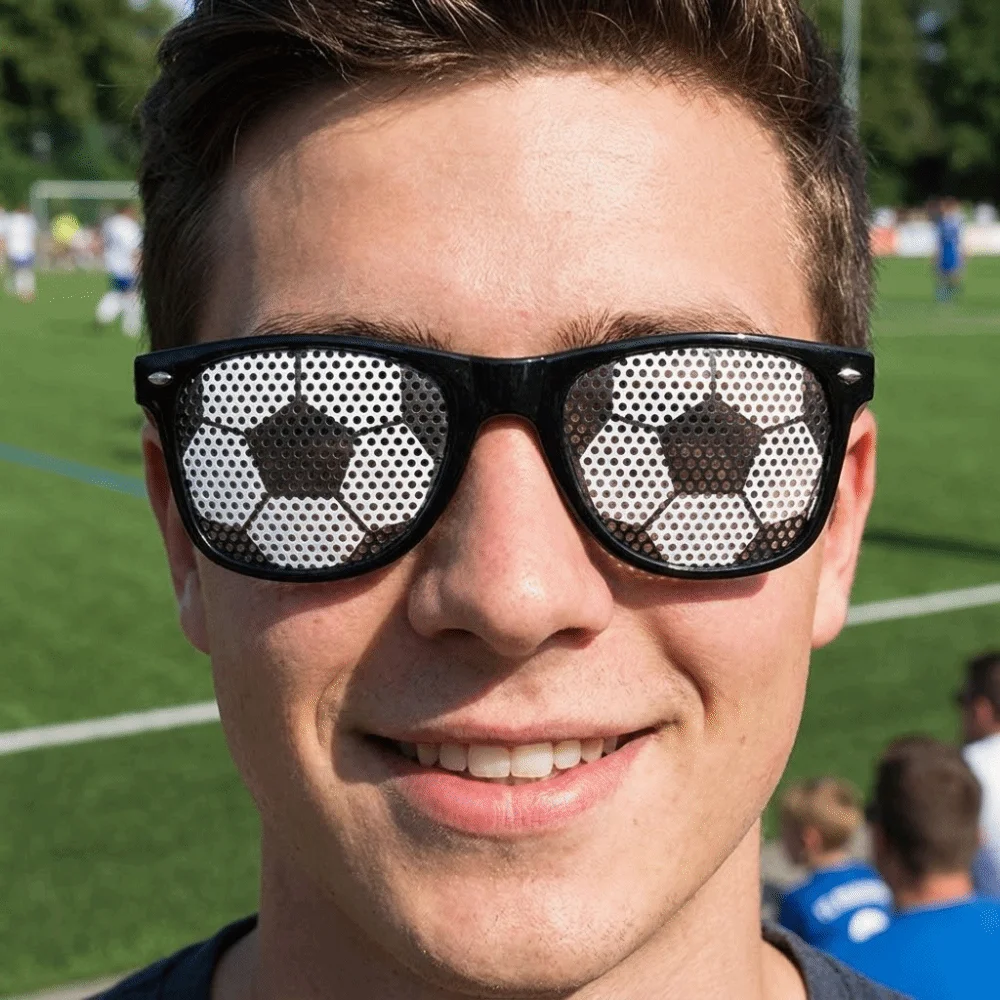 Plastic Soccer Sunglasses Lightweight Solid Color Decorative Glasses Frame Stylish Prop Decoration Football Sunglasses
Plastic Soccer Sunglasses Lightweight Solid Color Decorative Glasses Frame Stylish Prop Decoration Football Sunglasses