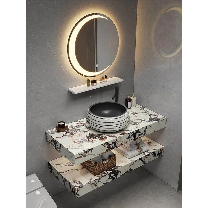 Bathroom Cabinet Rock Slab Washbasin Artistic Basin on The Pool Table, Double-layer Washbasin Cabinet Bathroom Sink Cabinet
Bathroom Cabinet Rock Slab Washbasin Artistic Basin on The Pool Table, Double-layer Washbasin Cabinet Bathroom Sink Cabinet