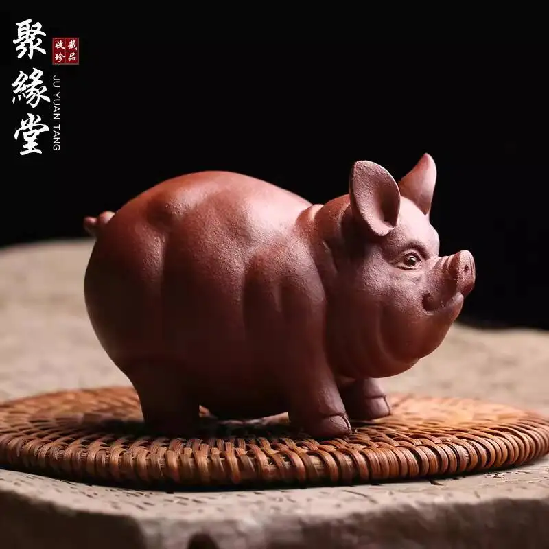Yixing Original Purple Clay Pet Ornament, Fortune-Attracting Pig, By Renowned Artist Li Jianwei, Purely Handmade, Premium
Yixing Original Purple Clay Pet Ornament, Fortune-Attracting Pig, By Renowned Artist Li Jianwei, Purely Handmade, Premium