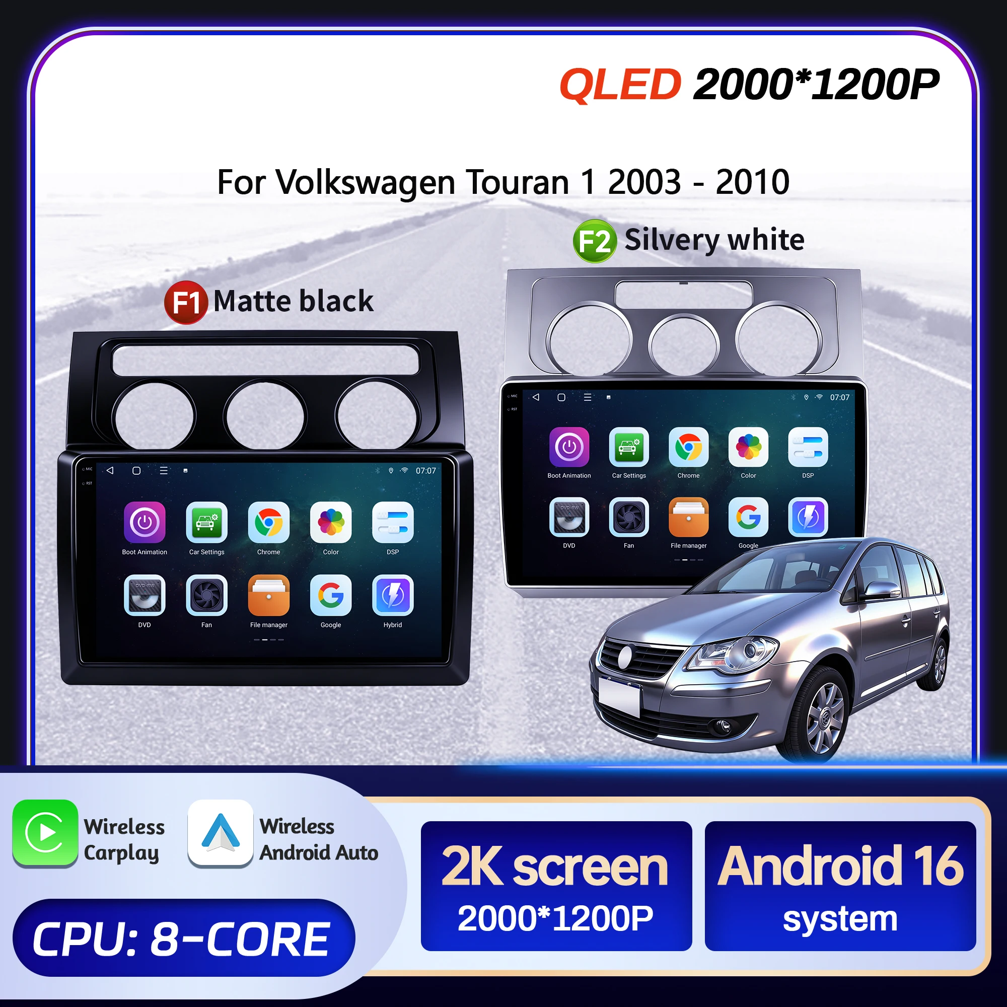 10-дюймовый автомобильный радиоприемник для Volkswagen Touran 1 2003-2010 Android 16, беспроводной BT Carplay, мультимедийная навигация, сенсорный экран 2K QLED
10-дюймовый автомобильный радиоприемник для Volkswagen Touran 1 2003-2010 Android 16, беспроводной BT Carplay, мультимедийная навигация, сенсорный экран 2K QLED