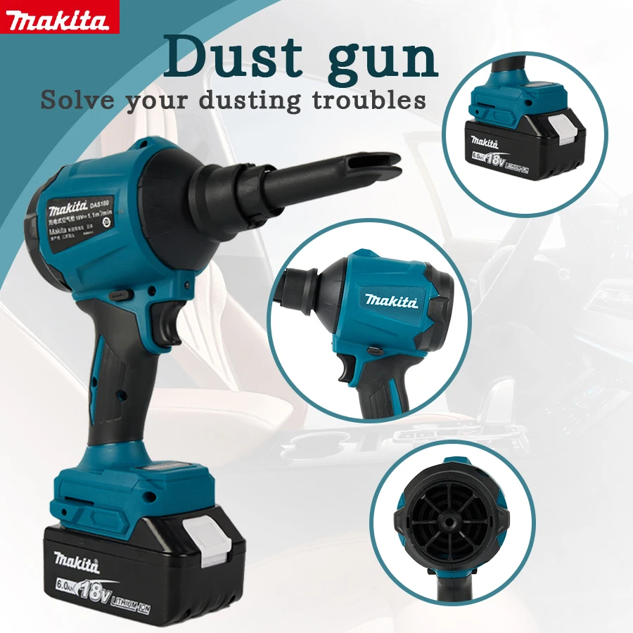 Makita Dust Blower DAS180 18V LXT Cordless Brushless 150m/s 2.8N with Nozzle Multifunction Dusting Machine Inflator Tool
Makita Dust Blower DAS180 18V LXT Cordless Brushless 150m/s 2.8N with Nozzle Multifunction Dusting Machine Inflator Tool